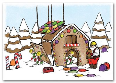 Gingerbread House Contractor/Builder Holiday Card HML1506