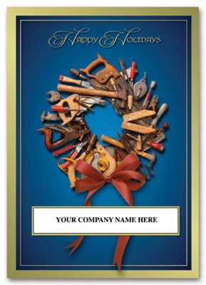 Tool Wreath Contractor/Builder Holiday Card HML1507