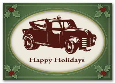 Vintage Tow Automotive Holiday Card HML1511