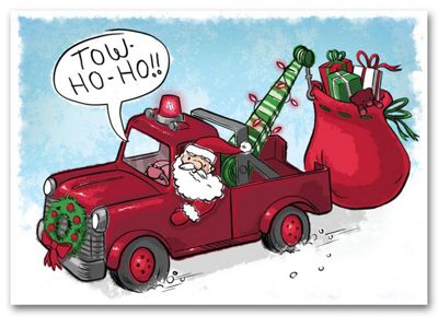 Tow-Ho-Ho Automotive Holiday Card HML1512