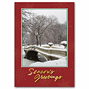Snowy Bridge Holiday Postcard HPC1202