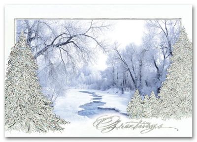 Woodland Stream Business Christmas Card HS09011