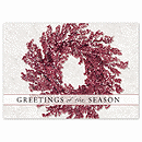 Discount Christmas Cards - Ruby Red Wreath HS09038