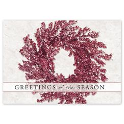 Discount Christmas Cards - Ruby Red Wreath