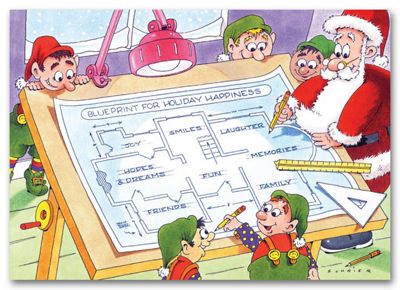 Business Holiday Cards - Holiday Floor Plan HS09057