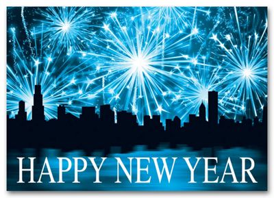 Night Lights New Years Card HS1317