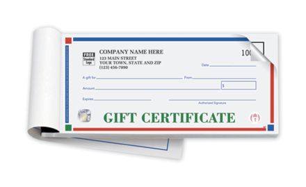 High Security Primary-Color Gift Certificates - Booked