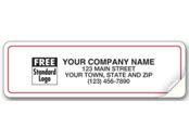 White Red Border Advertising Label 3 1/4 X 1
