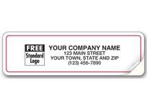 White Red Border Advertising Label 3 1/4 X 1