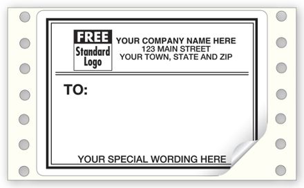 Mailing Labels, Continuous, White w/ Black Borders