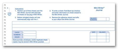 Mini-Writer Journals - use with 9 1/8 check MW400NJ