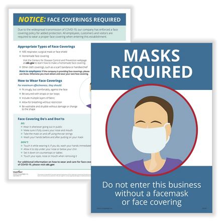 Face Coverings/Masks Required - Poster Set (N0117 & N0120)