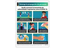 Stop the Spread of Germs Poster (Steps on How To) -(Spanish)