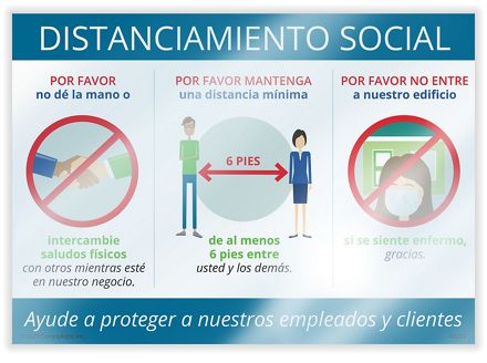 Social Distancing - Window Cling (Spanish)