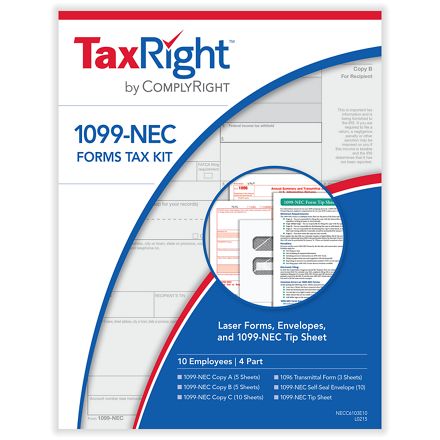 ComplyRight 1099-NEC 4 Part Kit w/Envelopes (10 Employees)