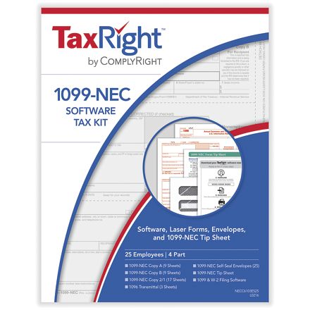 1099 NEC 4-Part Software Kit with Env - 25 sets/pk