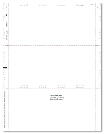 1099 NEC Blank/Backer 11" Z-Fold - Bulk 500 Sheets/pk