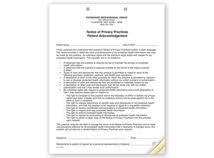 3-Part Notice of Privacy Practices HIPAA Acknowledgment