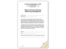 3-Part Notice of Privacy Practices HIPAA Acknowledgment