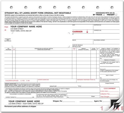 Bills of Lading, Carbon, Small Format R1200