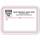 Mailing Labels, Rolls, White w/ Black/Red Border R1683