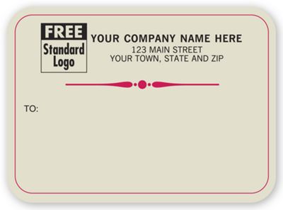 Mailing Labels. Rolls, Conservative Gray w/ Red Border R1684