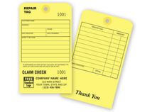 Claim Check Repair Tag