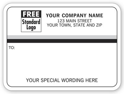Mailing Labels, Rolls, White with Black/Gray Stripes R70