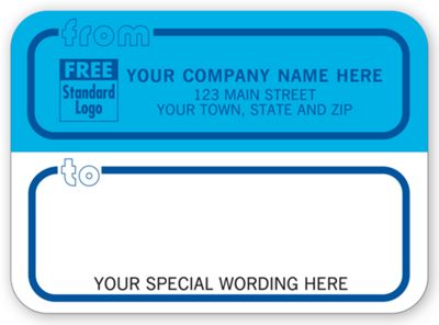Mailing Labels, Rolls, Blue and White w/ Blue Borders R71