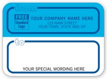 Mailing Labels, Rolls, Blue & White w/ Blue Borders
