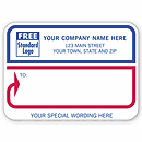Mailing Labels, Rolls, White with Blue and Red Borders R74