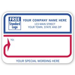 Mailing Labels, Rolls, White with Blue and Red Borders