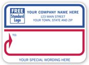 Mailing Labels, Rolls, White with Blue & Red Borders