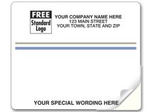 Laser Blue and Gray Stripe Mailing Label 4 x 3 1/3