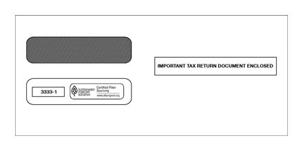 3-Up Horizontal W-2 Double-Window Envelope - 25/pk