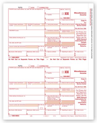 Laser 1099, Misc. Income, Federal Copy A - Bulk Carton