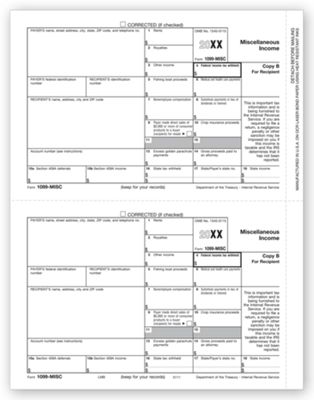 Laser 1099, Miscellaneous Income, Recipient Copy B TF5111