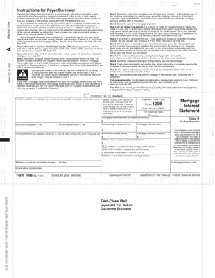 1098 Mortgage Interest - Pressure Seal TF5116