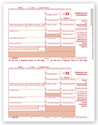 Laser 1099 , Div. Income, Federal Copy A - Bulk Carton