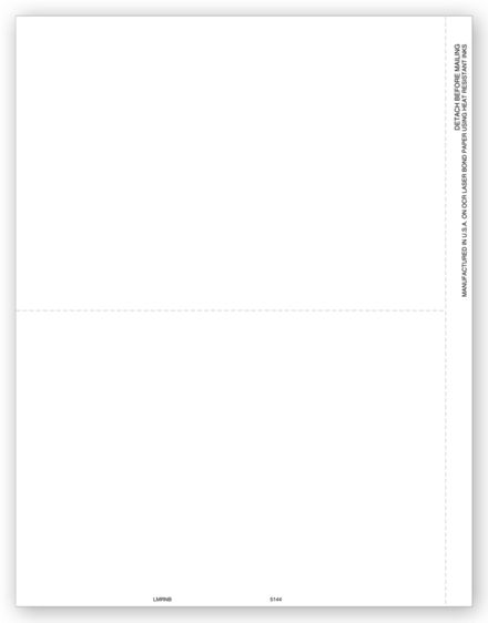 2-Up Blank 1099 - Bulk 500 Sheets/pk