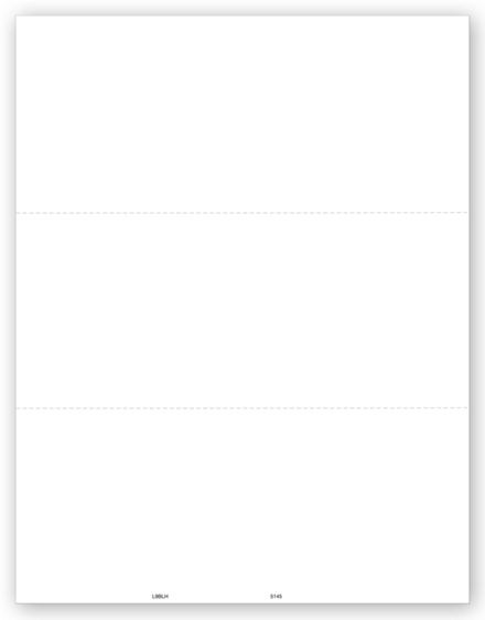 3-Up Blank 1099 without Vertical Perf - Bulk 500 Sheets/pk