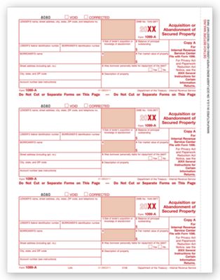Laser 1099-A Federal Copy A