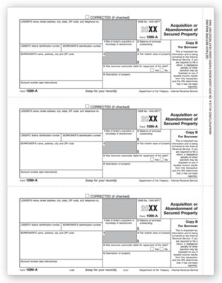 Laser 1099-A Borrower Copy B TF5147