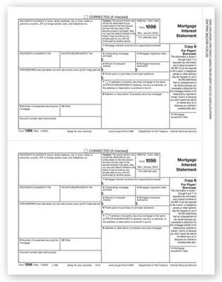 Laser 1098, Mortgage Interest, Payer or Borrower Copy B TF5151