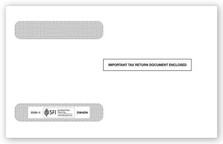 4-Up Horizontal W-2 Double-Window Envelope - 25/pk
