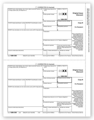 Laser 1099-OID Payer and/or Borrower Copy B TF5164