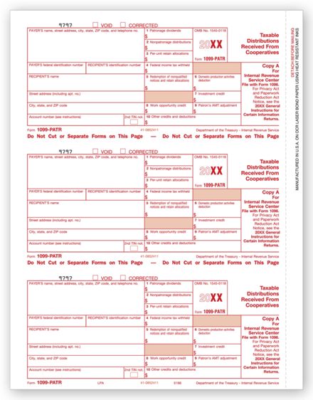 1099-PATR, Federal Copy A - 50 sheets/pk