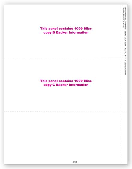 3-Up Blank 1099 MISC Income - 25 Sheets/pk