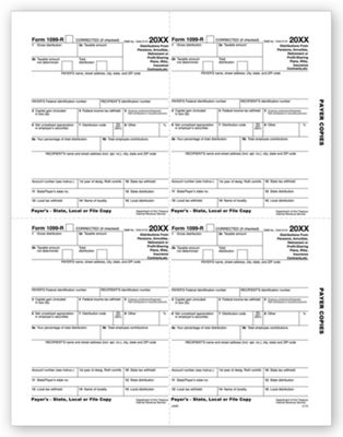 Laser 1099-R 4-Up Payer, State, Local or File Copy TF5176