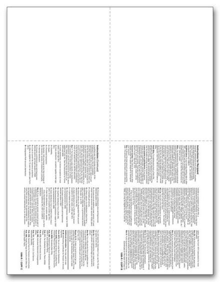 4-Up Blank 1099-R with Backer - 50 sheets/pk